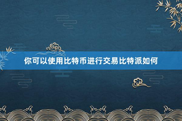 你可以使用比特币进行交易比特派如何