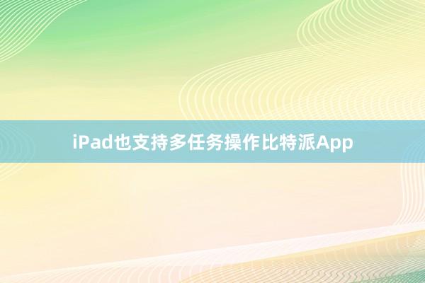 iPad也支持多任务操作比特派App