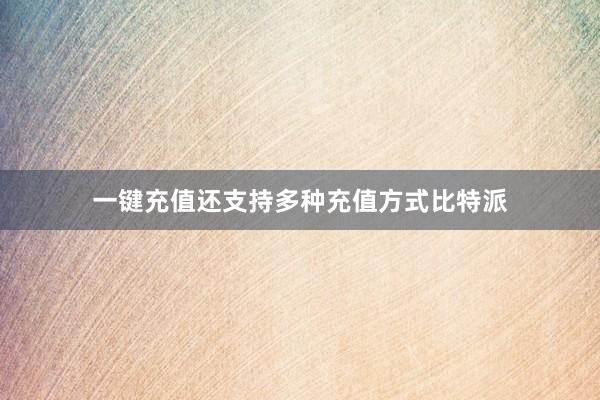 一键充值还支持多种充值方式比特派