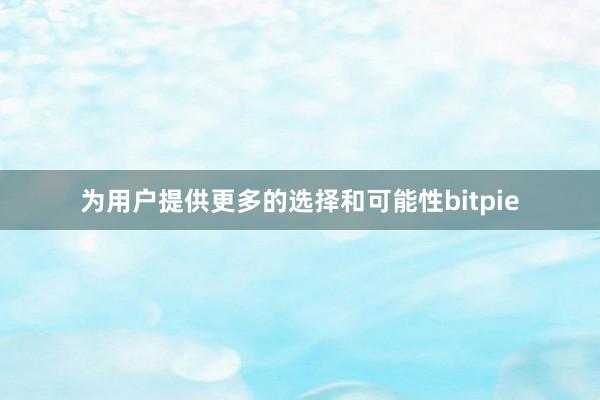 为用户提供更多的选择和可能性bitpie