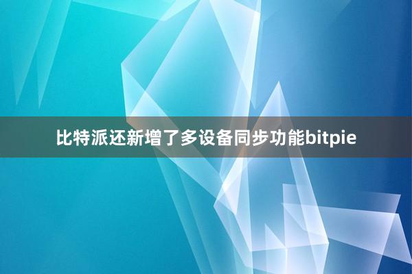 比特派还新增了多设备同步功能bitpie