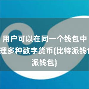 用户可以在同一个钱包中管理多种数字货币{比特派钱包}